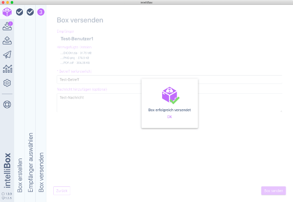 Box erfolgreich versendet