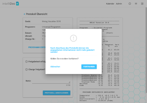 intelliDoc Protokoll digital unterschreiben